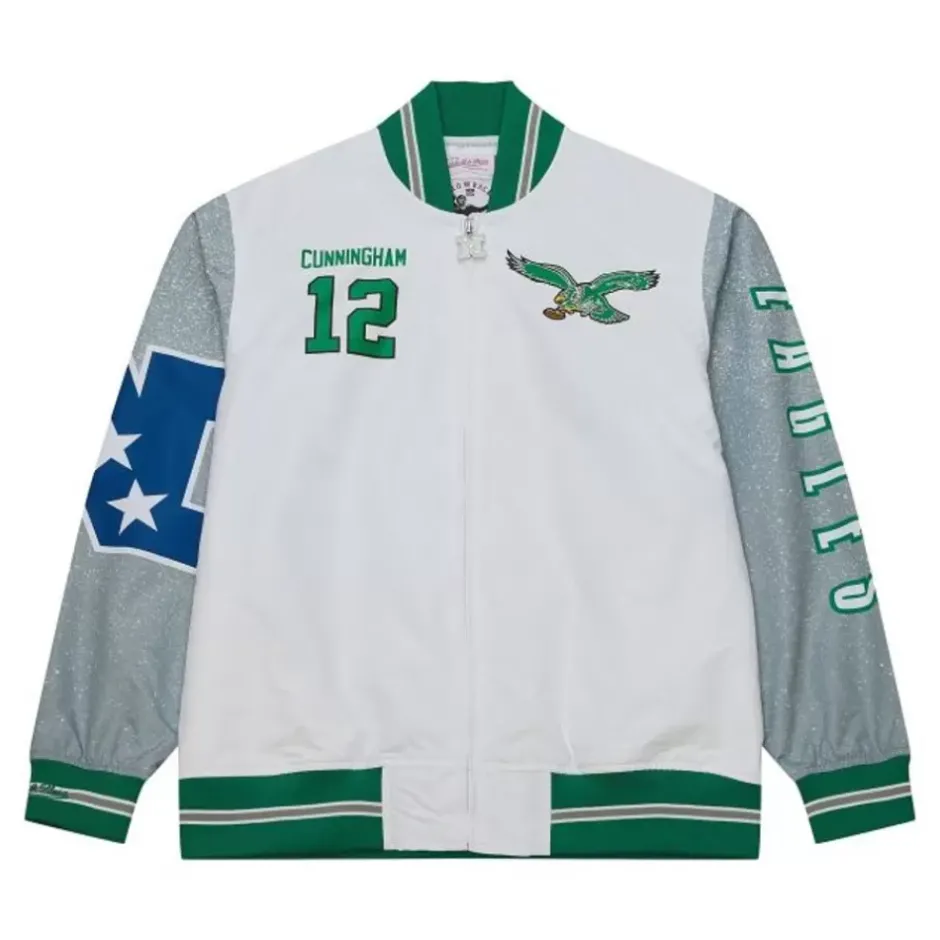 Men Mitchell & Ness Jackets & Outerwear-Player Burst Warm Up Jacket Philadelphia Eagles Randall Cunningham