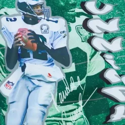 Men Mitchell & Ness Jackets & Outerwear-Player Burst Warm Up Jacket Philadelphia Eagles Randall Cunningham