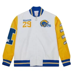 Men Mitchell & Ness Jackets & Outerwear-Player Burst Warm Up Jacket Los Angeles Rams Eric Dickerson