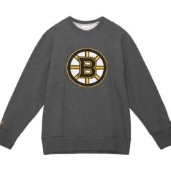 Men Mitchell & Ness Hoodies & Sweatshirts-Playoff Win 2.0 Crew Boston Bruins