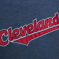 Men Mitchell & Ness Hoodies & Sweatshirts-Playoff Win 2.0 Crew Cleveland Indians