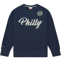 Men Mitchell & Ness Hoodies & Sweatshirts-Playoff Win 2.0 Crew Current Logo Philadelphia Union
