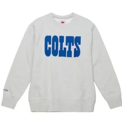 Men Mitchell & Ness Hoodies & Sweatshirts-Playoff Win 2.0 Crew Indianapolis Colts