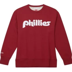 Men Mitchell & Ness Hoodies & Sweatshirts-Playoff Win 2.0 Crew Philadelphia Phillies