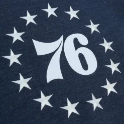 Men Mitchell & Ness Hoodies & Sweatshirts-Playoff Win 2.0 Crew Vintage Philadelphia 76Ers