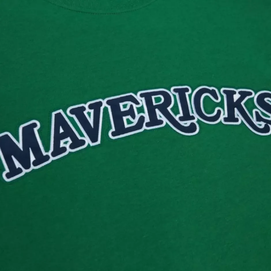 Men Mitchell & Ness Hoodies & Sweatshirts-Playoff Win 2.0 Crew Vintage Dallas Mavericks