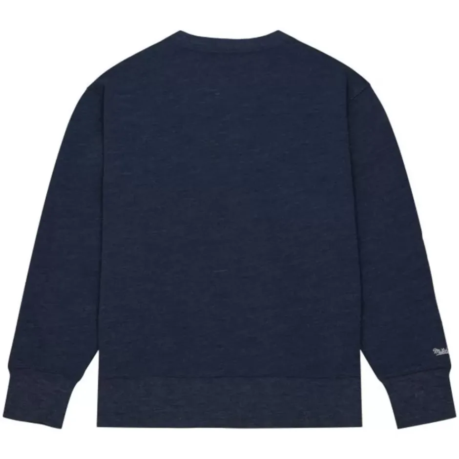 Men Mitchell & Ness Hoodies & Sweatshirts-Playoff Win 2.0 Crew Vintage Cleveland Guardians