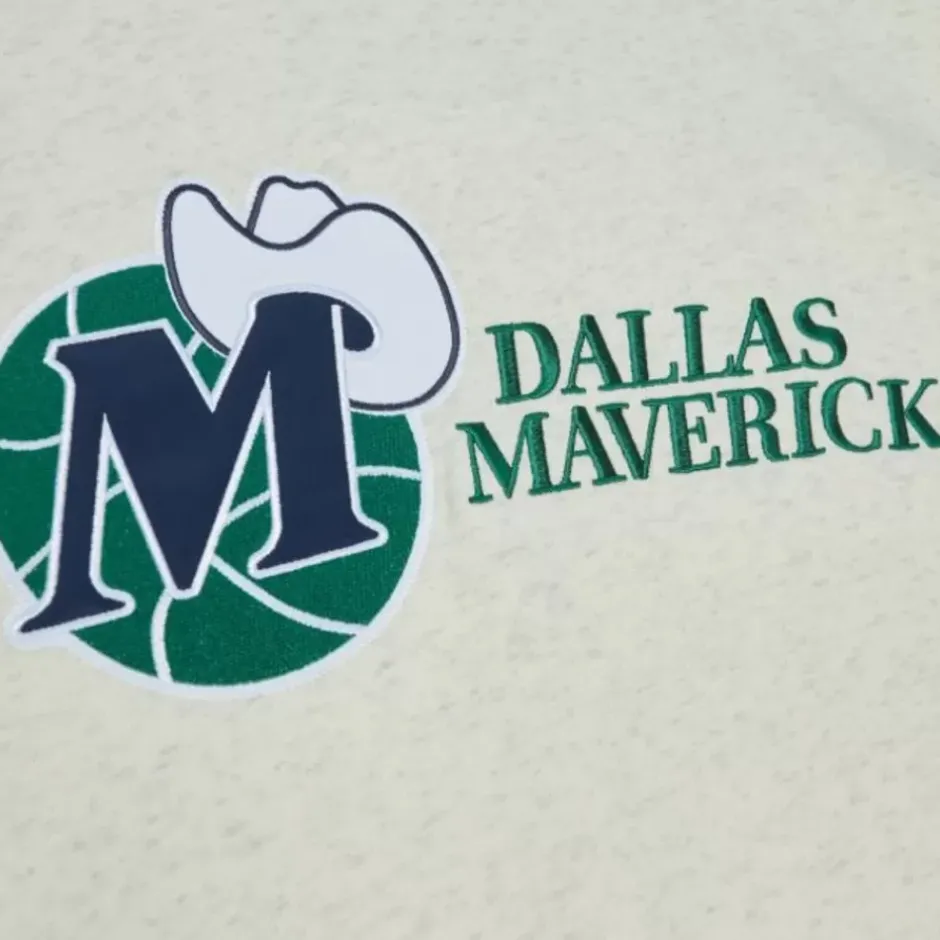 Men Mitchell & Ness Hoodies & Sweatshirts-Playoff Win 2.0 Crew Vintage Dallas Mavericks