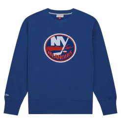 Men Mitchell & Ness Hoodies & Sweatshirts-Playoff Win 2.0 Crew Vintage New York Islanders