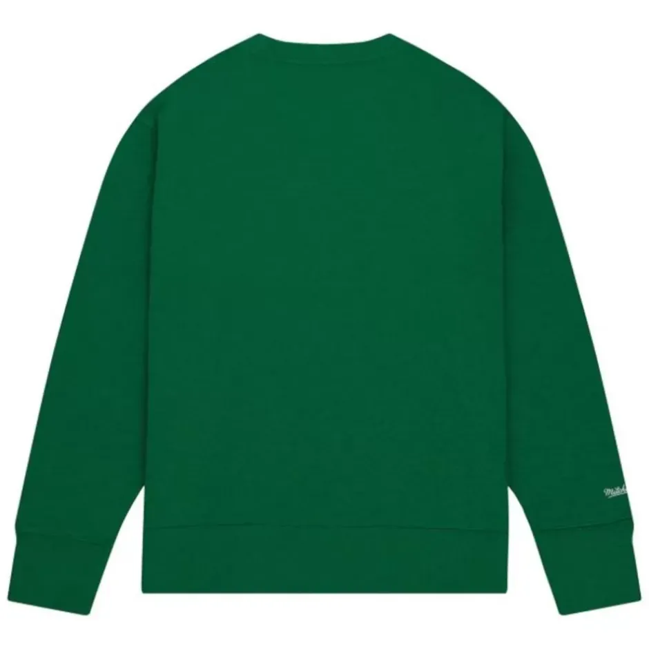 Men Mitchell & Ness Hoodies & Sweatshirts-Playoff Win 2.0 Crew Vintage Dallas Mavericks