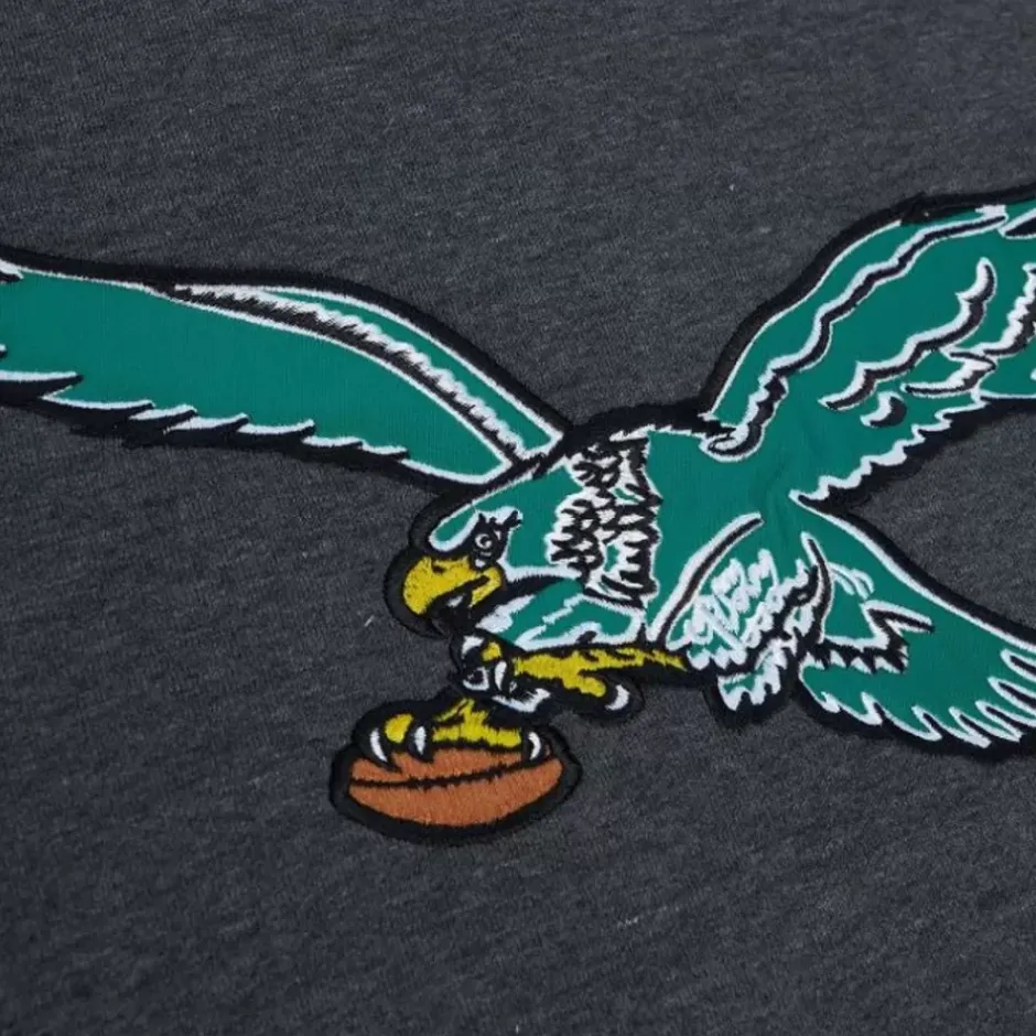 Men Mitchell & Ness Hoodies & Sweatshirts-Playoff Win 2.0 Crew Vintage Philadelphia Eagles