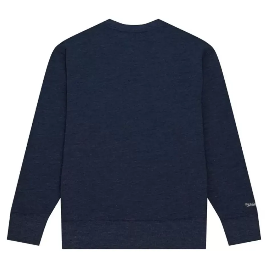 Men Mitchell & Ness Hoodies & Sweatshirts-Playoff Win 2.0 Crew Vintage New York Rangers