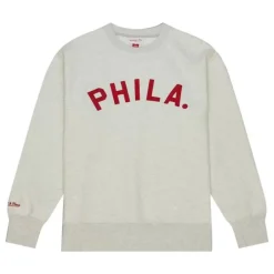 Men Mitchell & Ness Hoodies & Sweatshirts-Playoff Win 2.0 Crew Vintage Philadelphia Phillies