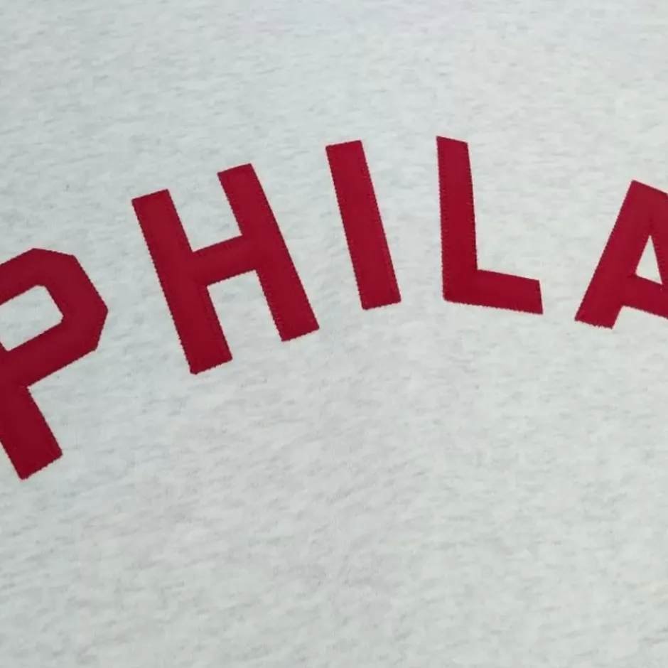 Men Mitchell & Ness Hoodies & Sweatshirts-Playoff Win 2.0 Crew Vintage Philadelphia Phillies