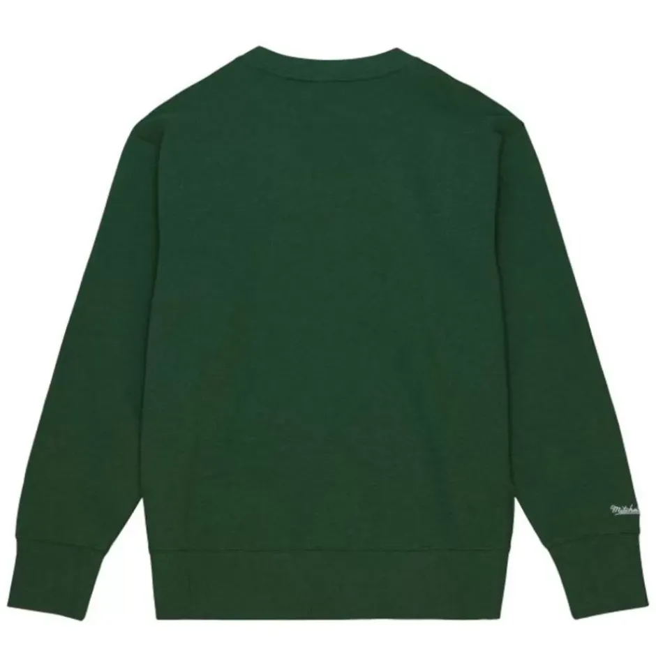 Men Mitchell & Ness Hoodies & Sweatshirts-Playoff Win 2.0 Crew Vintage Michigan State University