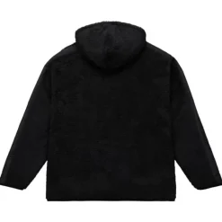 Men Mitchell & Ness Hoodies & Sweatshirts-Polar Fleece 1/4 Zip Pullover Hoodie Detroit Lions