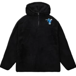 Men Mitchell & Ness Hoodies & Sweatshirts-Polar Fleece 1/4 Zip Pullover Hoodie Indianapolis Colts