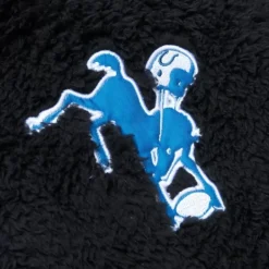 Men Mitchell & Ness Hoodies & Sweatshirts-Polar Fleece 1/4 Zip Pullover Hoodie Indianapolis Colts