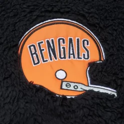 Men Mitchell & Ness Hoodies & Sweatshirts-Polar Fleece 1/4 Zip Pullover Hoodie Cincinnati Bengals