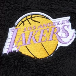Men Mitchell & Ness Hoodies & Sweatshirts-Polar Fleece 1/4 Zip Pullover Hoodie Los Angeles Lakers