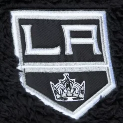 Men Mitchell & Ness Hoodies & Sweatshirts-Polar Fleece 1/4 Zip Pullover Hoodie Current Logo Los Angeles Kings