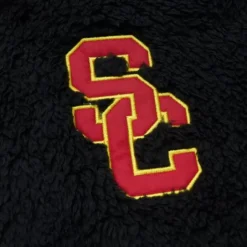 Men Mitchell & Ness Hoodies & Sweatshirts-Polar Fleece 1/4 Zip Pullover Hoodie Current Logo Usc