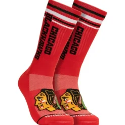 Woman Mitchell & Ness Accessories-Power Play Crew Socks Chicago Blackhawks