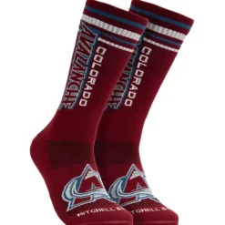 Woman Mitchell & Ness Accessories-Power Play Crew Socks Colorado Avalanche