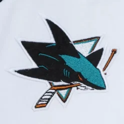 Men Mitchell & Ness T-Shirts & Tops-Practice Day Button Front Jersey San Jose Sharks
