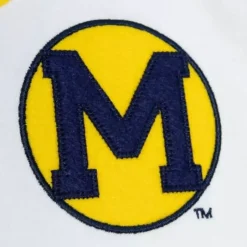 Men Mitchell & Ness T-Shirts & Tops-Practice Day Button Front Jersey University Of Michigan