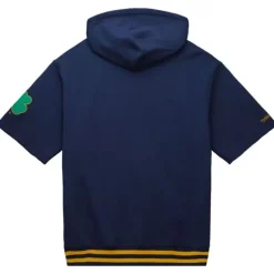 Men Mitchell & Ness Hoodies & Sweatshirts-Pre-Game Ss Fleece Hoodie University Of Notre Dame
