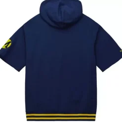 Men Mitchell & Ness Hoodies & Sweatshirts-Pre-Game Ss Fleece Hoodie University Of Michigan