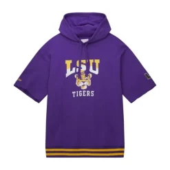 Men Mitchell & Ness Hoodies & Sweatshirts-Pre-Game Ss Fleece Hoodie Louisiana State University