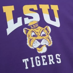 Men Mitchell & Ness Hoodies & Sweatshirts-Pre-Game Ss Fleece Hoodie Louisiana State University