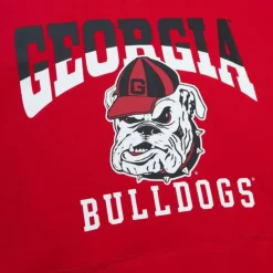 Men Mitchell & Ness Hoodies & Sweatshirts-Pre-Game Ss Fleece Hoodie University Of Georgia