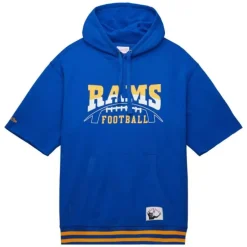 Men Mitchell & Ness Hoodies & Sweatshirts-Pre-Grame Ss Fleece Hoodie Los Angeles Rams