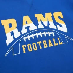 Men Mitchell & Ness Hoodies & Sweatshirts-Pre-Grame Ss Fleece Hoodie Los Angeles Rams