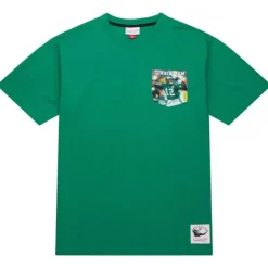 Men Mitchell & Ness T-Shirts & Tops-Premium Pocket Photo Tee Philadelphia Eagles Randall Cunningham