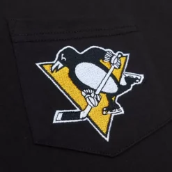 Men Mitchell & Ness T-Shirts & Tops-Premium Pocket Tee Pittsburgh Penguins