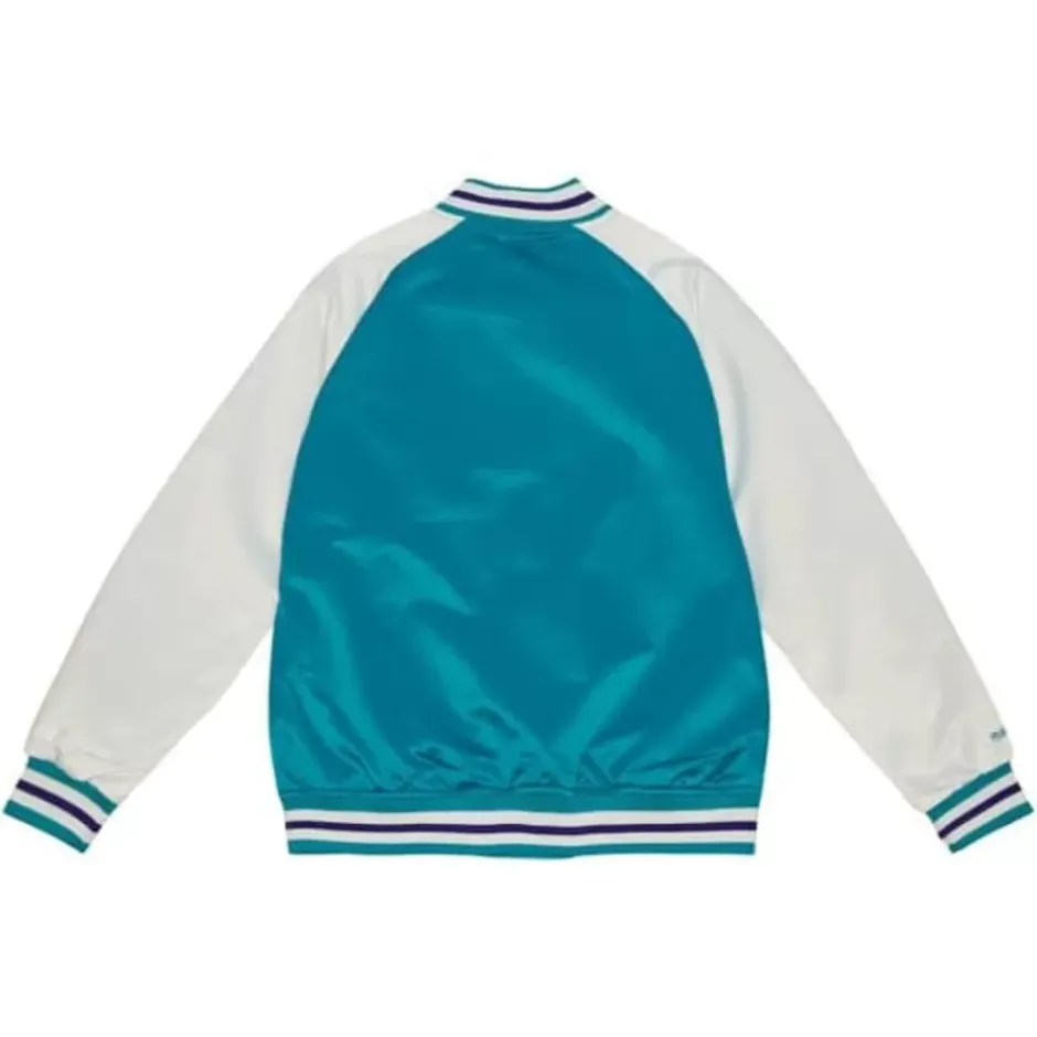 Men Mitchell & Ness Jackets & Outerwear-Primetime Lightweight Satin Jacket Charlotte Hornets