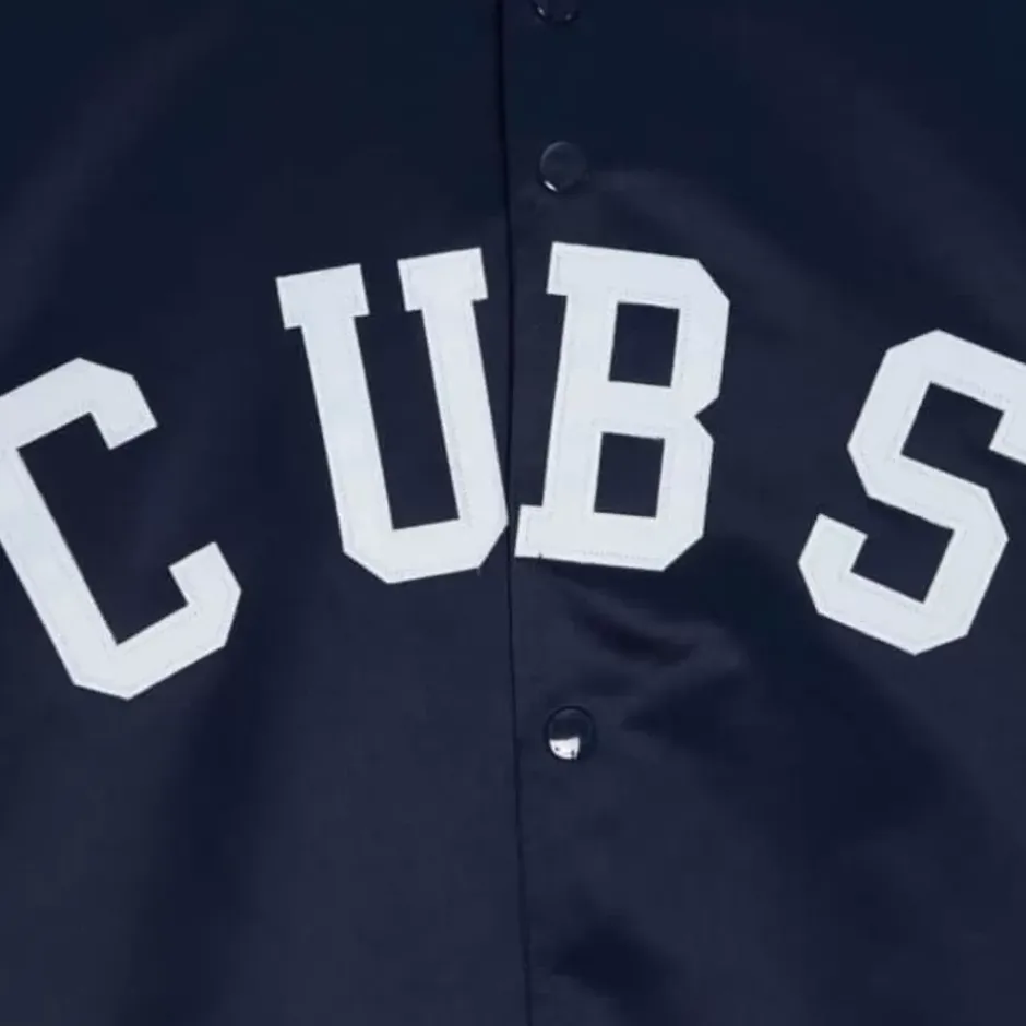 Men Mitchell & Ness Jackets & Outerwear-Primetime Lightweight Satin Jacket Chicago Cubs