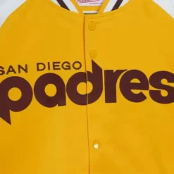 Men Mitchell & Ness Jackets & Outerwear-Primetime Lightweight Satin Jacket San Diego Padres
