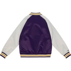 Men Mitchell & Ness Jackets & Outerwear-Primetime Lightweight Satin Jacket Los Angeles Lakers