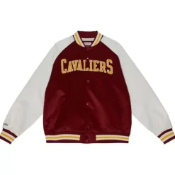 Men Mitchell & Ness Jackets & Outerwear-Primetime Lightweight Satin Jacket Cleveland Cavaliers