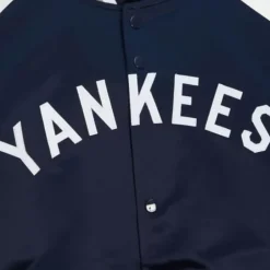 Men Mitchell & Ness Jackets & Outerwear-Primetime Lightweight Satin Jacket New York Yankees