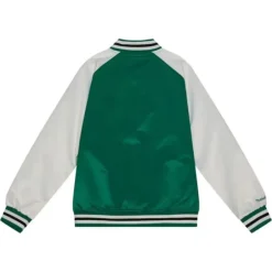 Men Mitchell & Ness Jackets & Outerwear-Primetime Lightweight Satin Jacket Boston Celtics