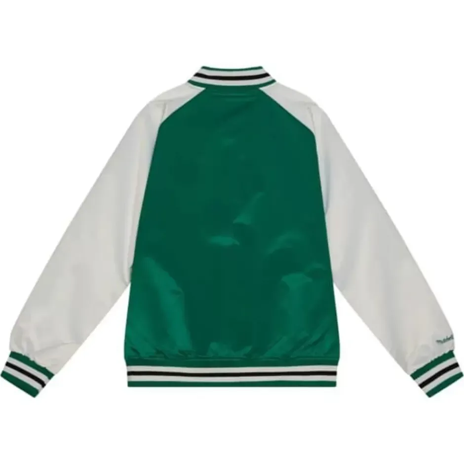 Men Mitchell & Ness Jackets & Outerwear-Primetime Lightweight Satin Jacket Boston Celtics