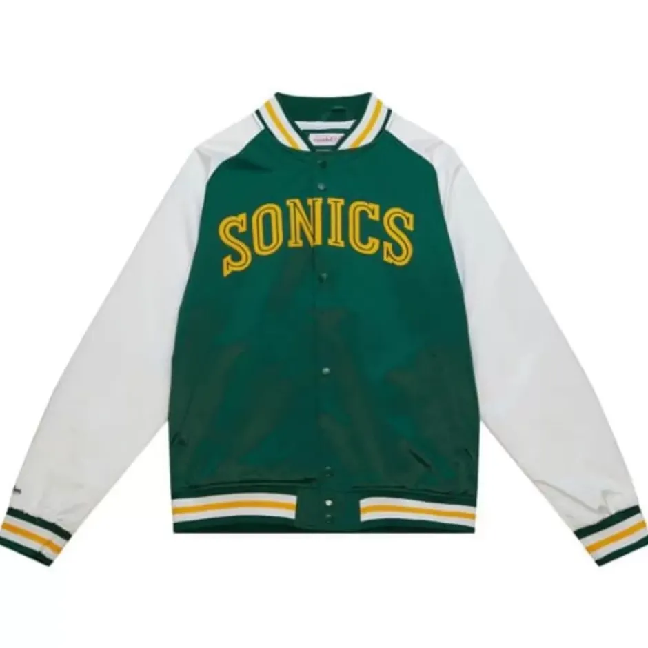 Men Mitchell & Ness Jackets & Outerwear-Primetime Lw Satin Jacket Seattle Supersonics