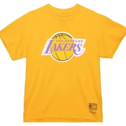 Men Mitchell & Ness T-Shirts & Tops-Puff Logo Tee Los Angeles Lakers