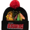 Mitchell & Ness Knit-Punch Out Pom Knit Chicago Blackhawks